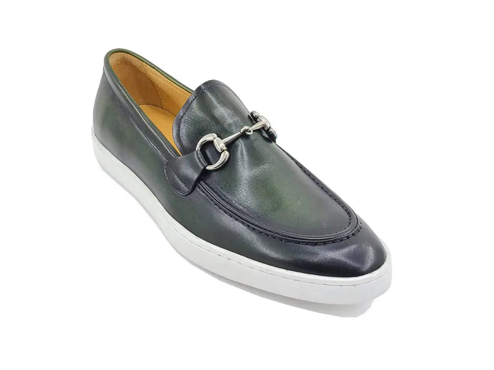 Horse Bit Fashion Leather Sneaker Loafer Carrucci
