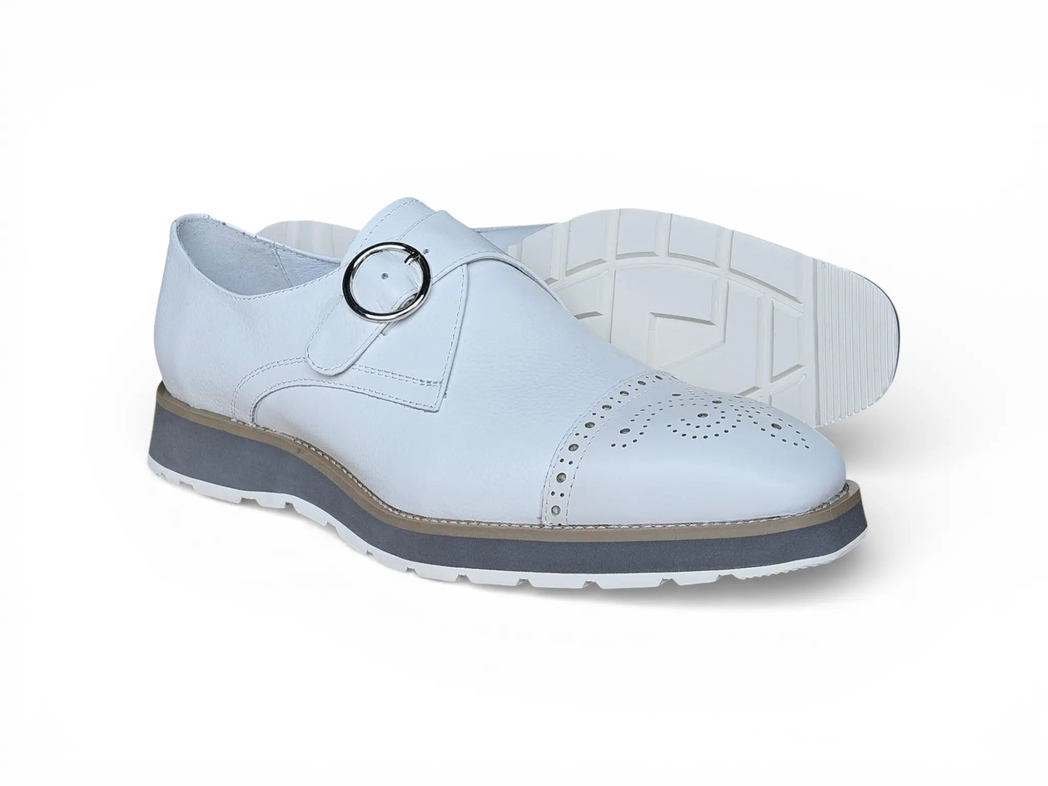 Hybrid Cap Toe Monk Strap Shoes Carrucci