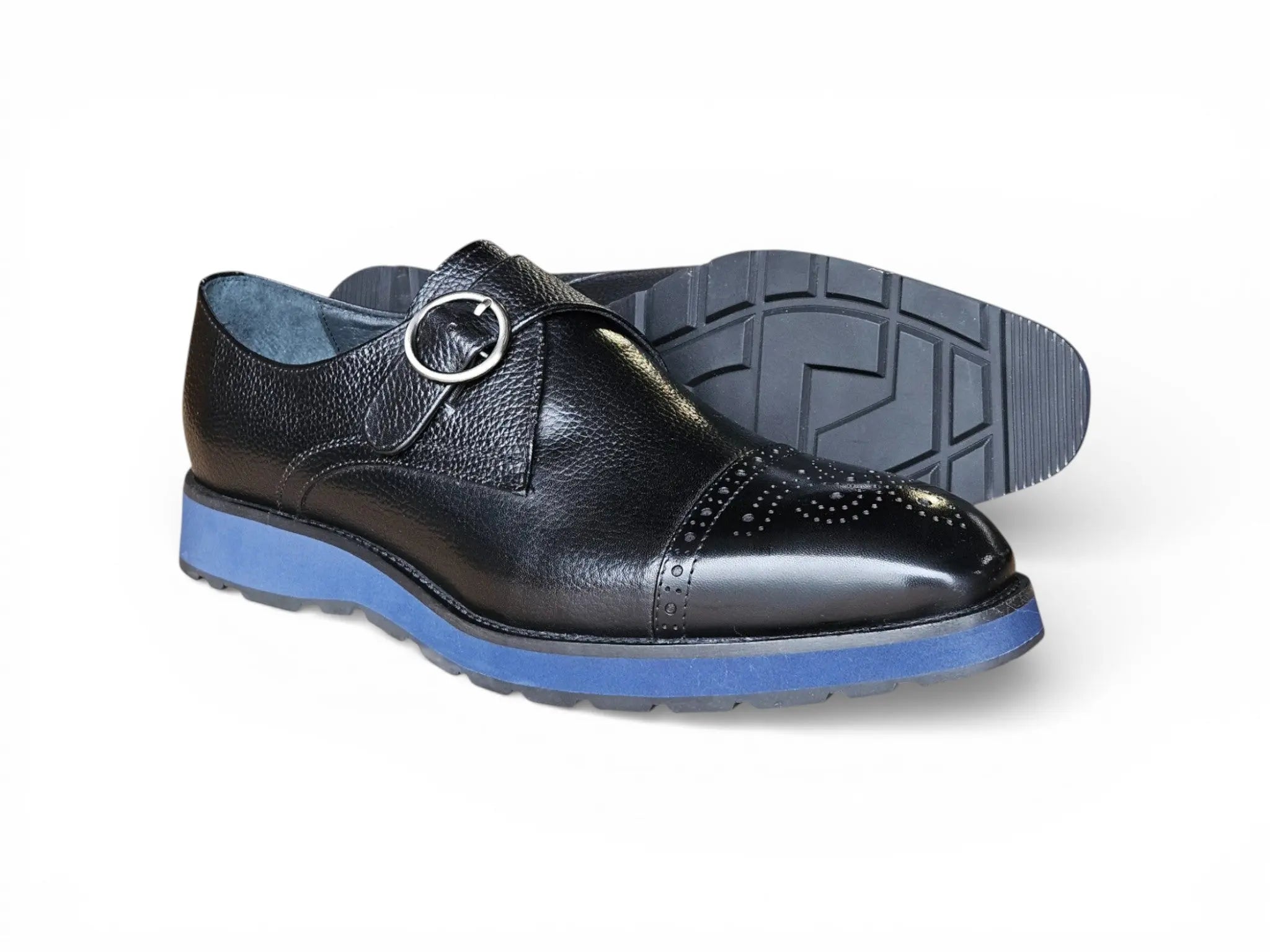 Hybrid Cap Toe Monk Strap Shoes Carrucci