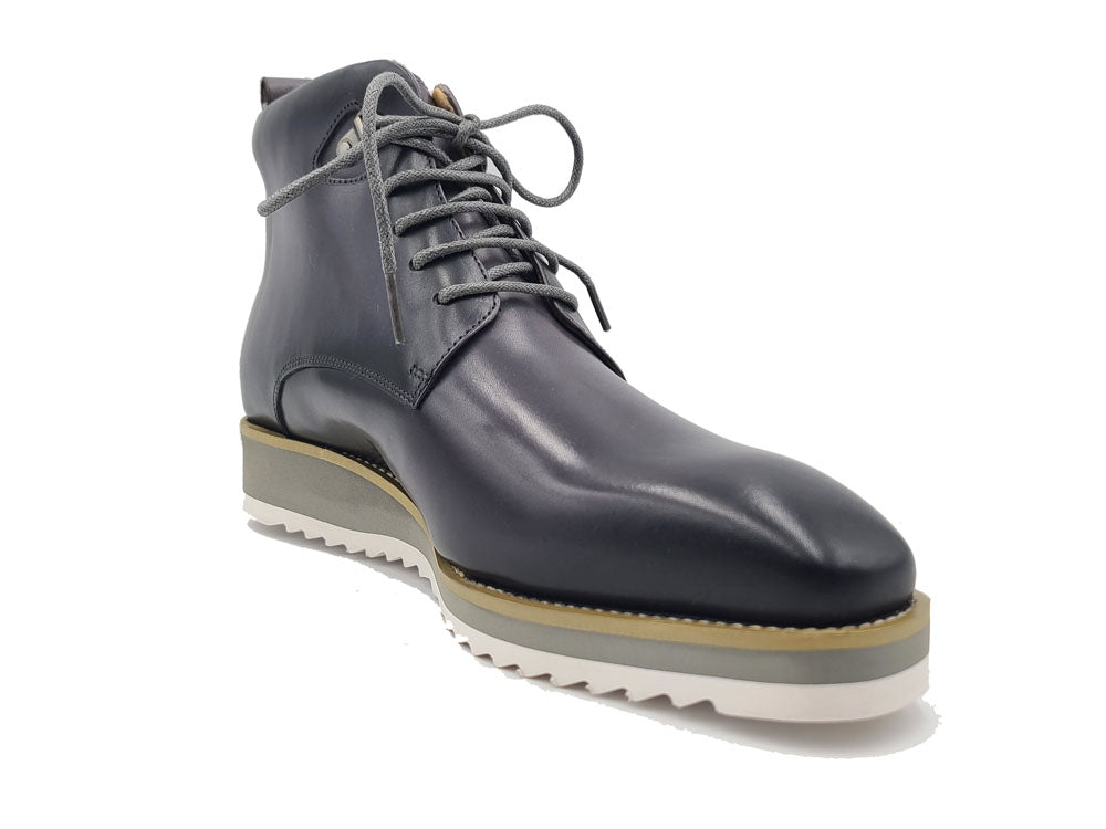 Burnished Calfskin Lace-Up Boot