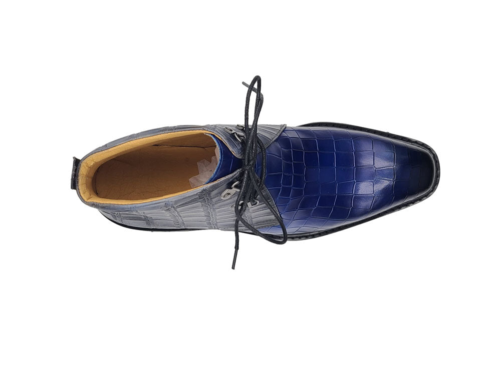 Alligator Embossed Leather Chukka Boot