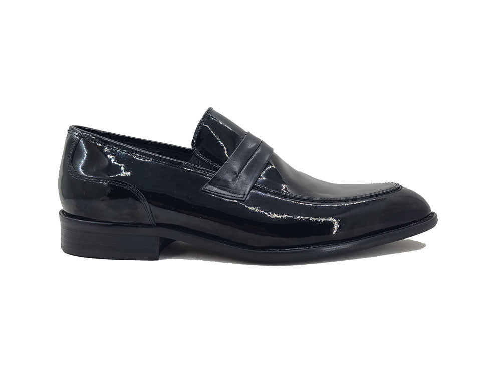 Patent Leather Tuxedo Penny Loafer
