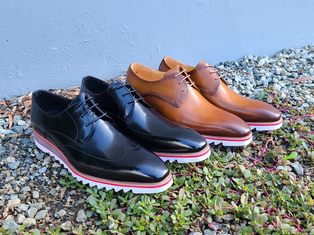 Plain Toe Wing-tip Stitching Blucher style Oxford