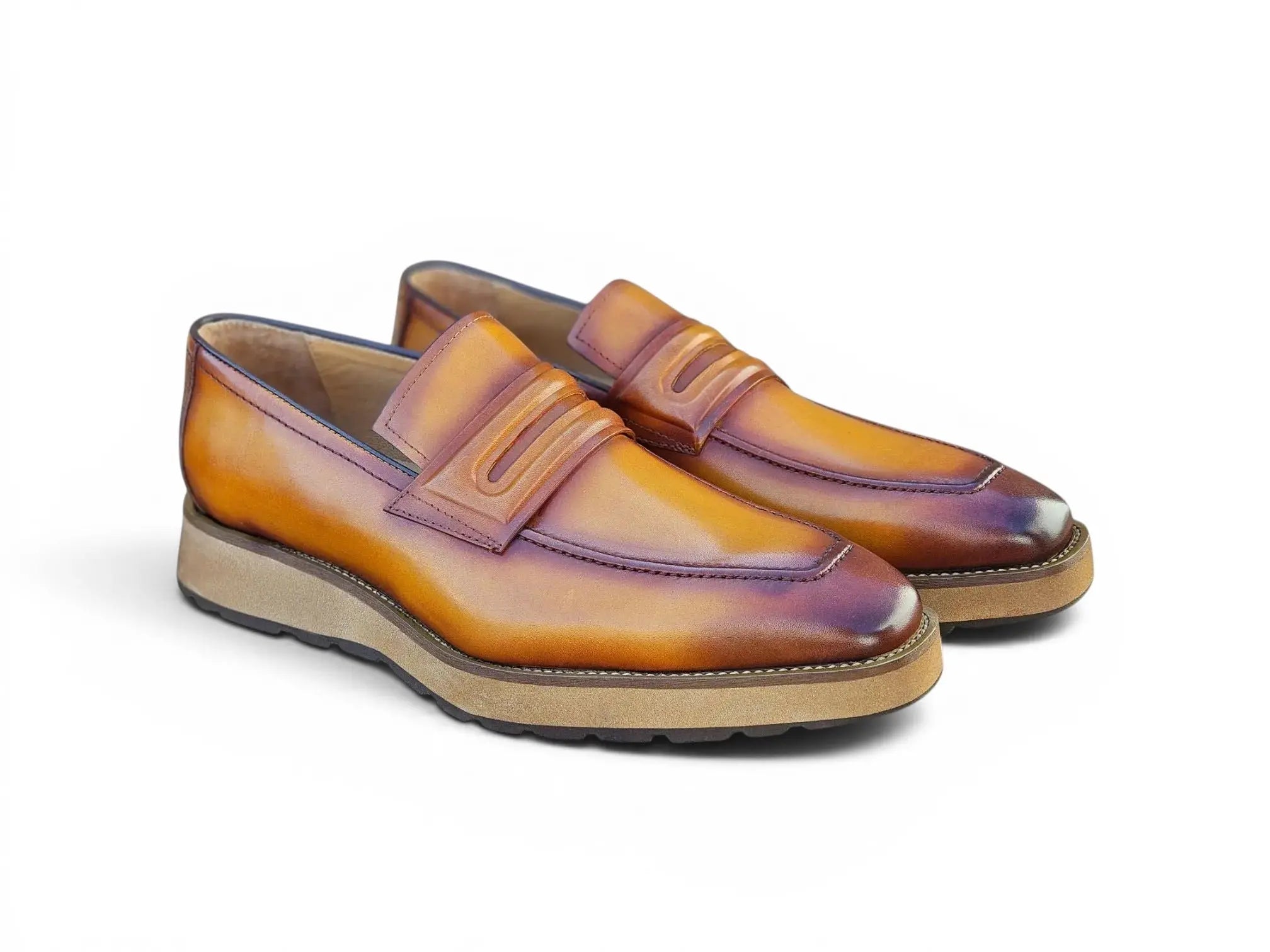 Leather Penny Loafer in Chunky Sole Carrucci