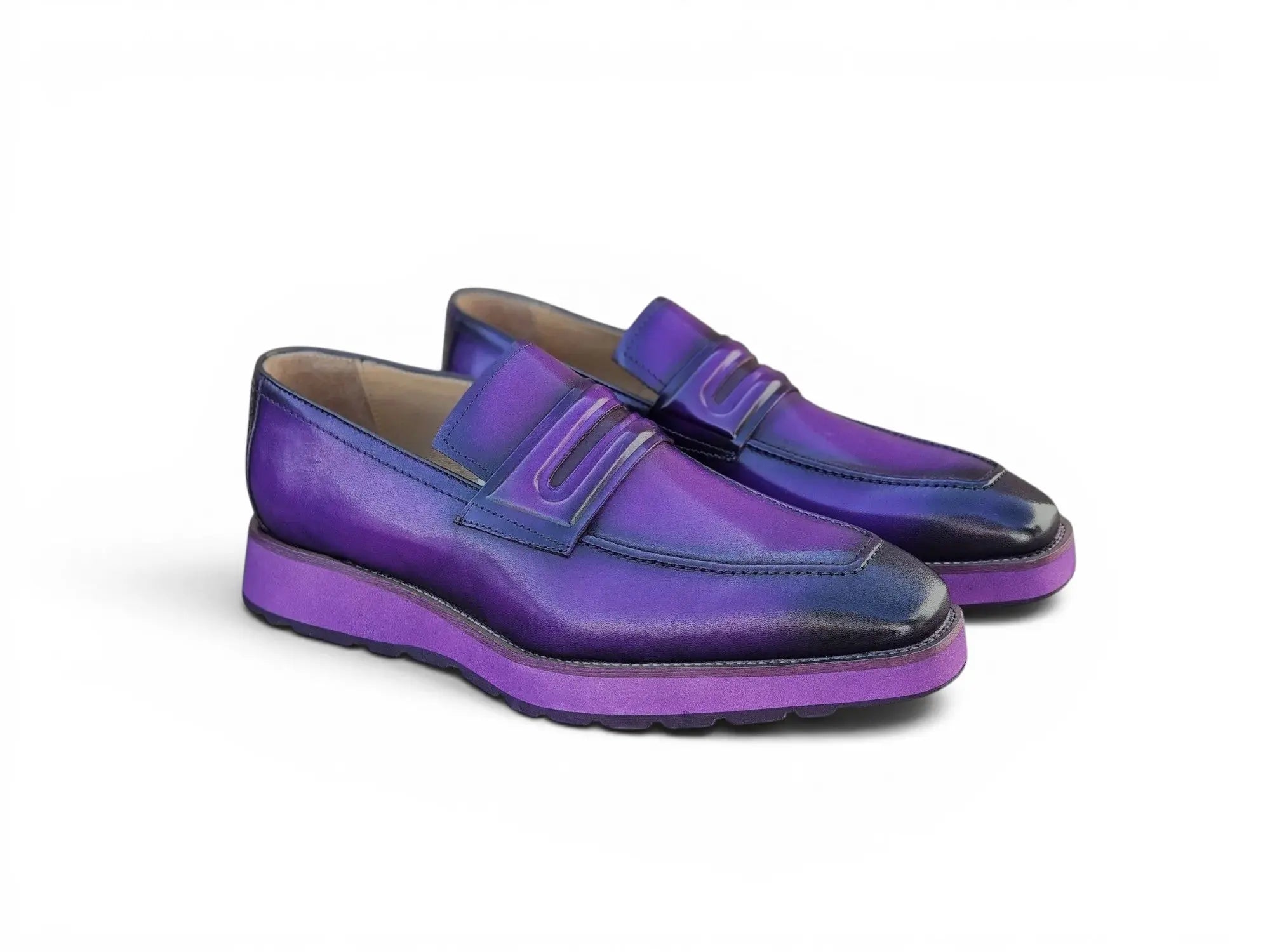 Leather Penny Loafer in Chunky Sole Carrucci