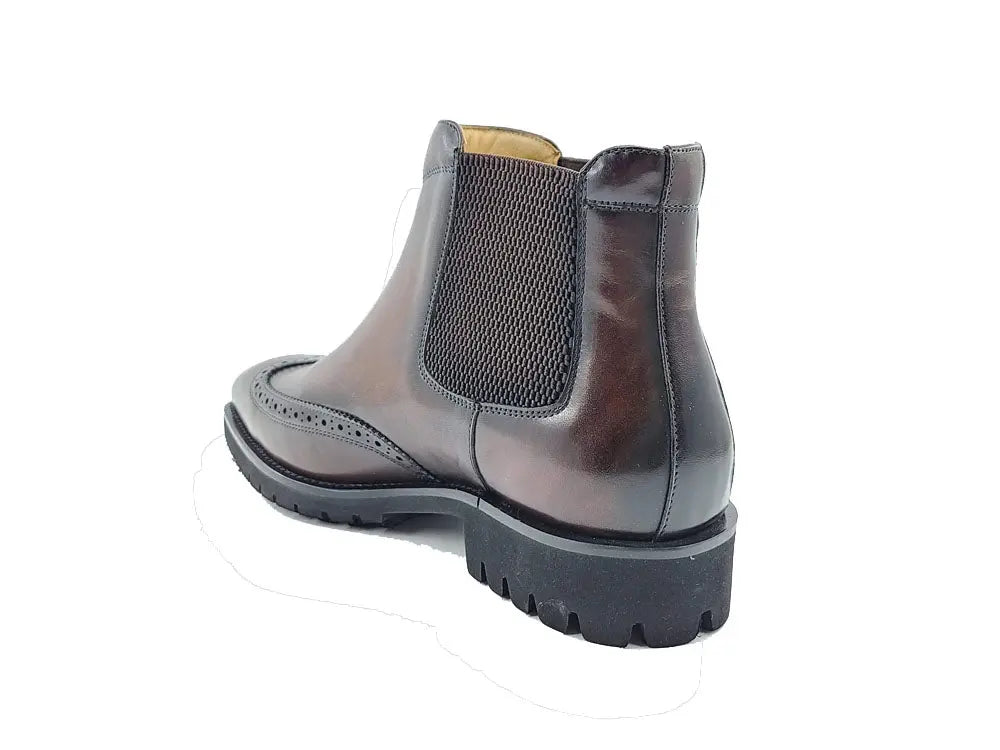 Lug Sole Chelsea Boot with Wingtip Toe Carrucci
