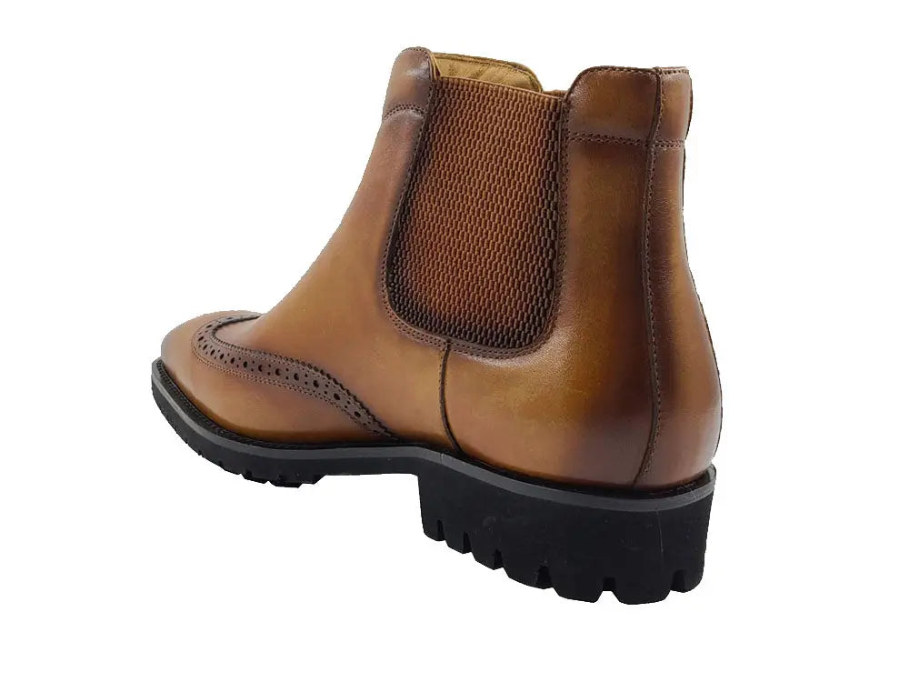 Lug Sole Chelsea Boot with Wingtip Toe Carrucci