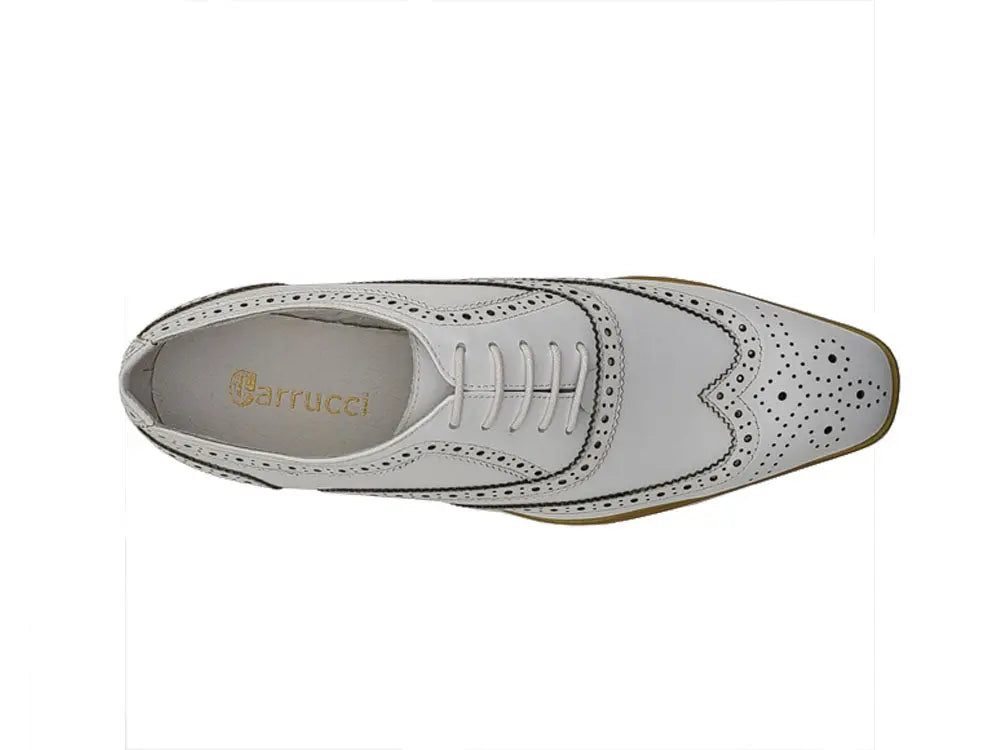 Men Medallion Wingtip Brogue Shoes Carrucci