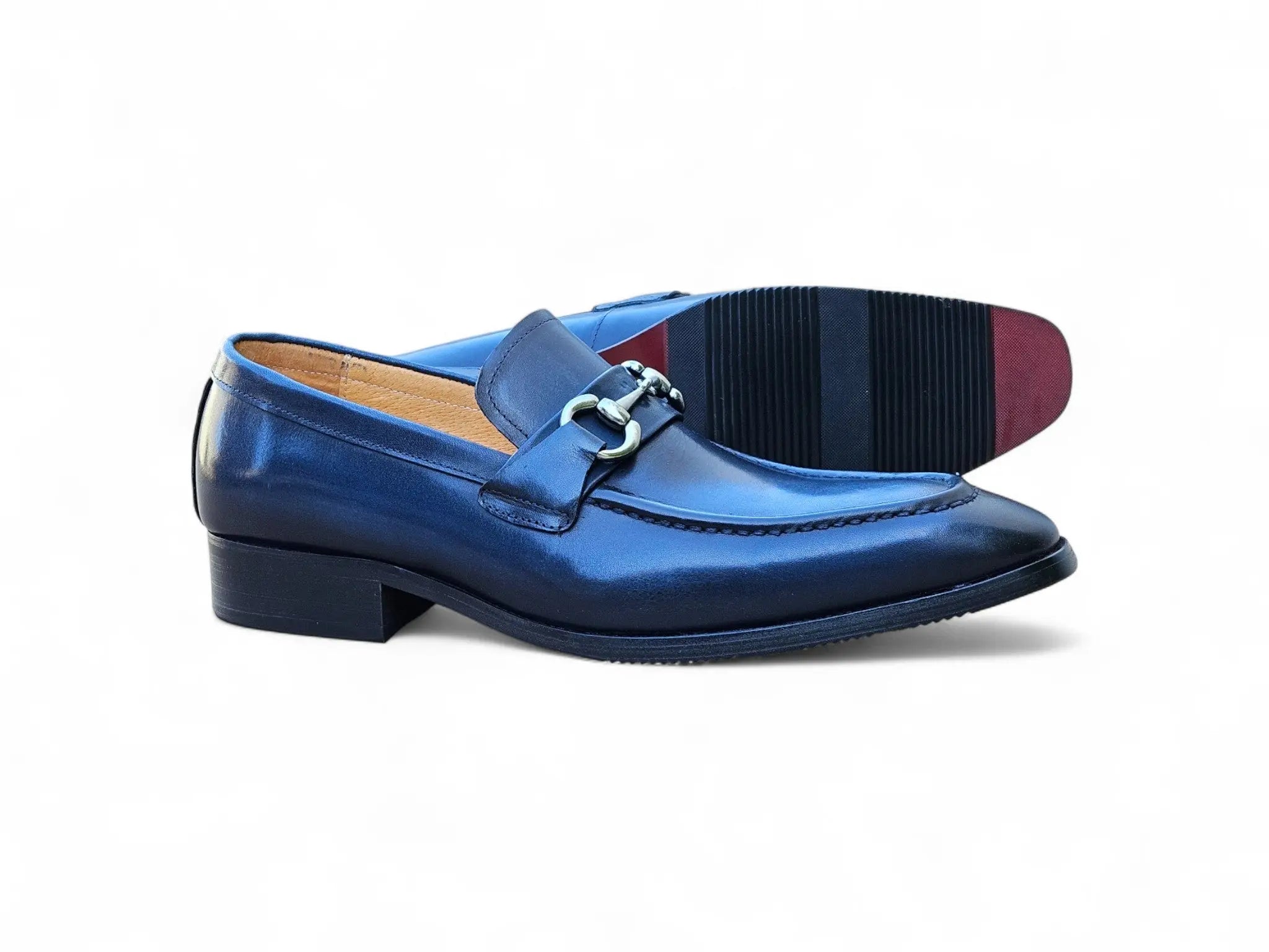 Men's Burnished Signature Buckle Loafer Carrucci