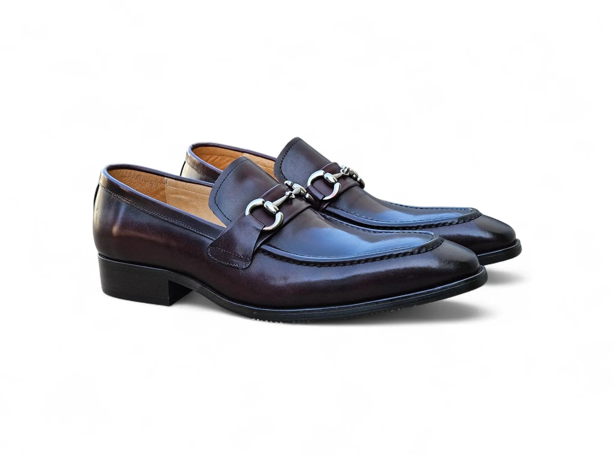 Men's Burnished Signature Buckle Loafer Carrucci