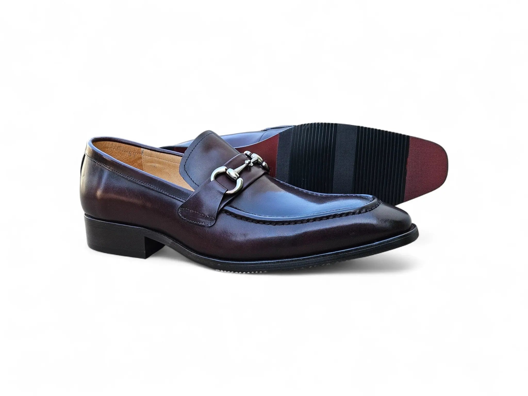 Men's Burnished Signature Buckle Loafer Carrucci
