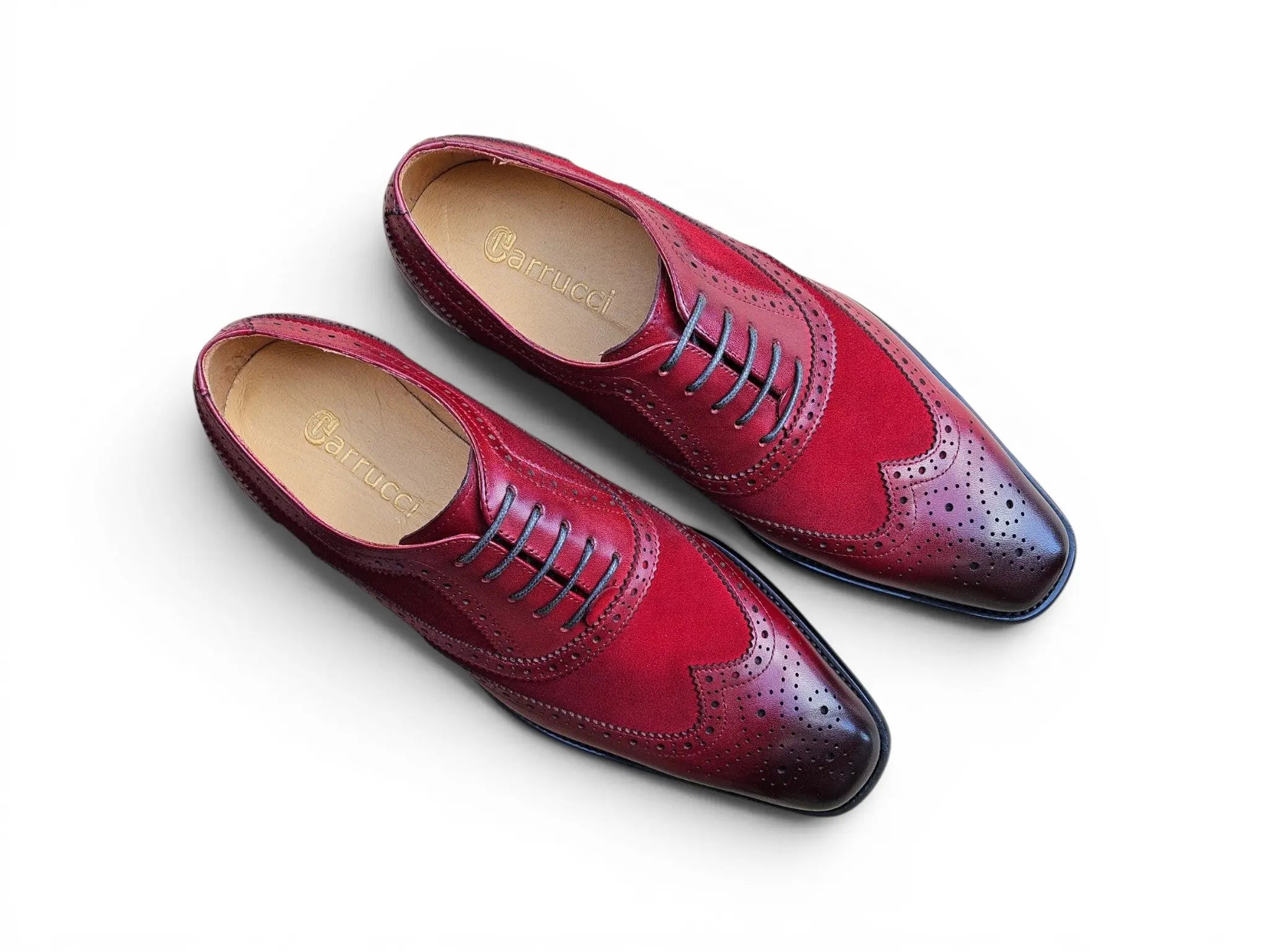 Mixed Media Burnished Wingtip Oxford Carrucci