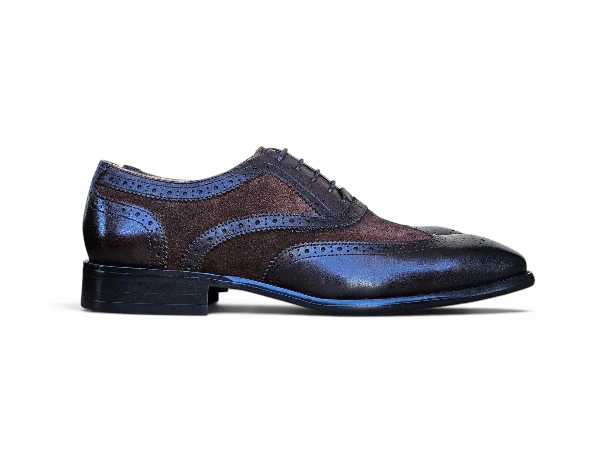 Mixed Media Burnished Wingtip Oxford Carrucci
