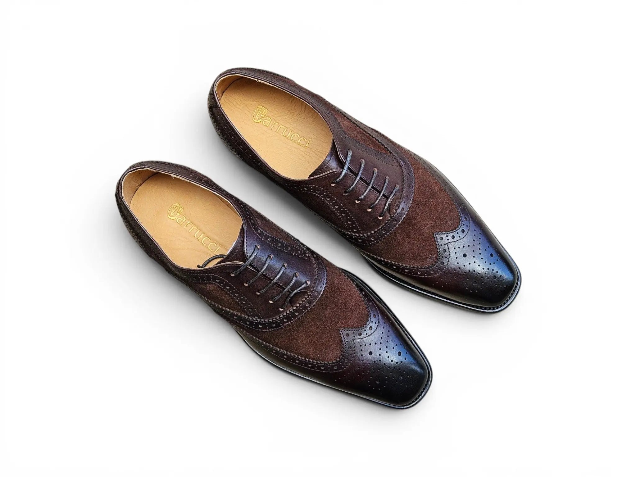 Mixed Media Burnished Wingtip Oxford Carrucci