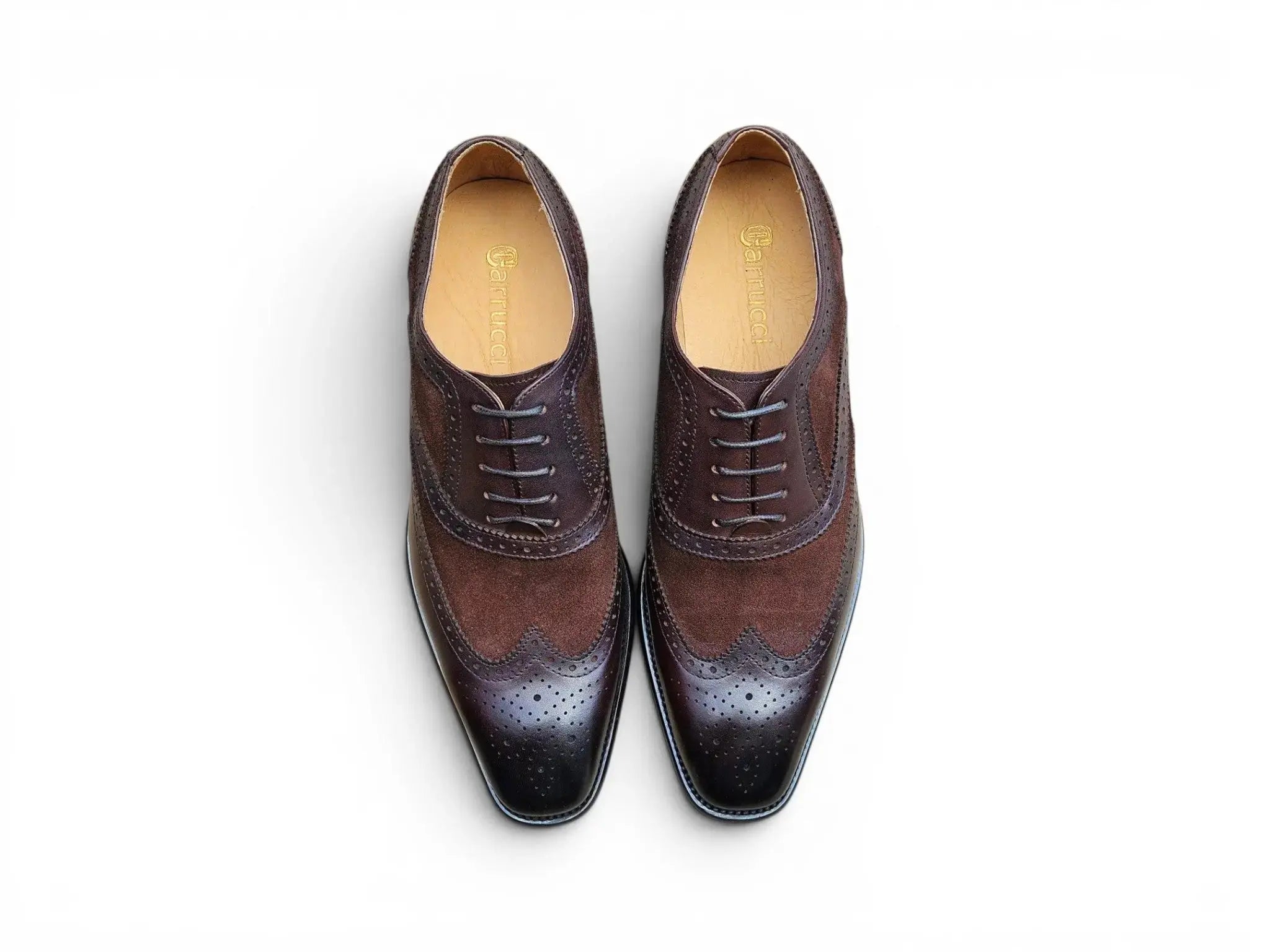 Mixed Media Burnished Wingtip Oxford Carrucci