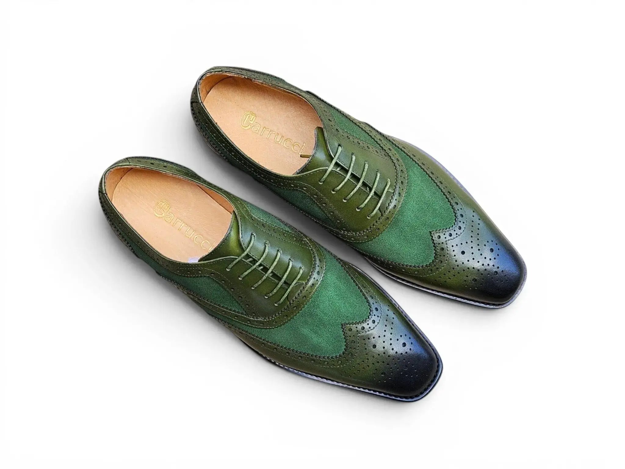 Mixed Media Burnished Wingtip Oxford Carrucci