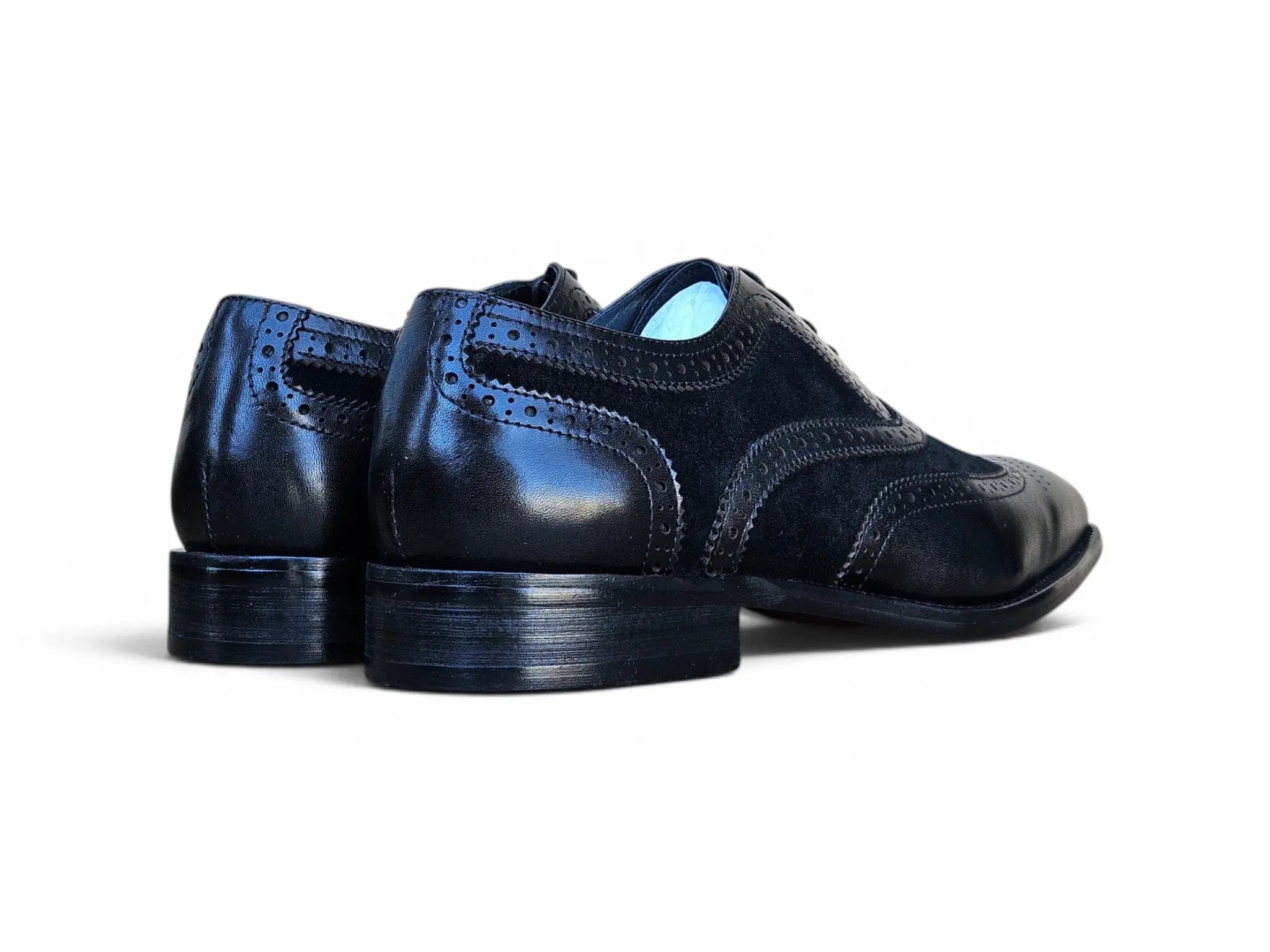 Mixed Media Burnished Wingtip Oxford Carrucci