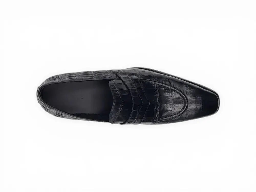 Penny Loafer Features Alligator Embossed Calfskin Carrucci