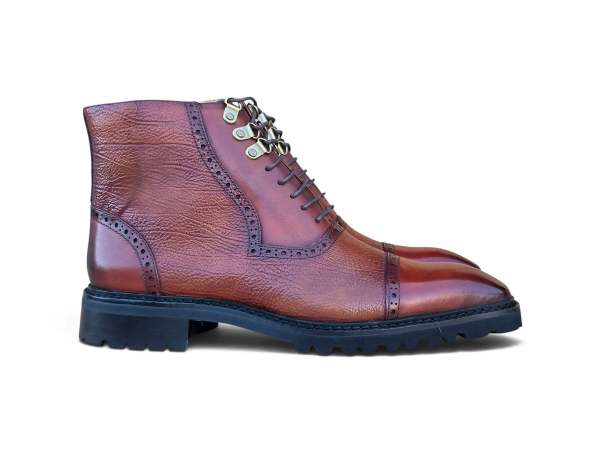 Ridge Men’s Cap Toe Lug Sole Boot Carrucci