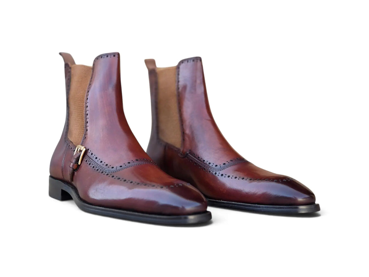 Rocco Burnished Leather Chelsea Boot Carrucci
