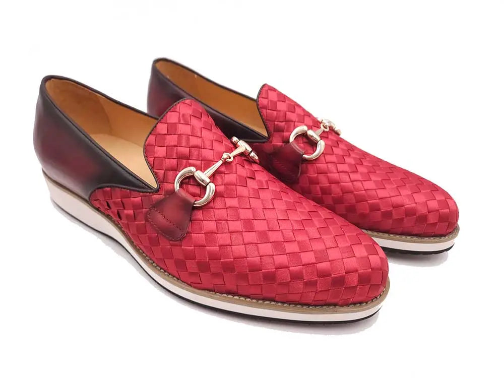 Satin Weave Leather Bit Loafer Carrucci