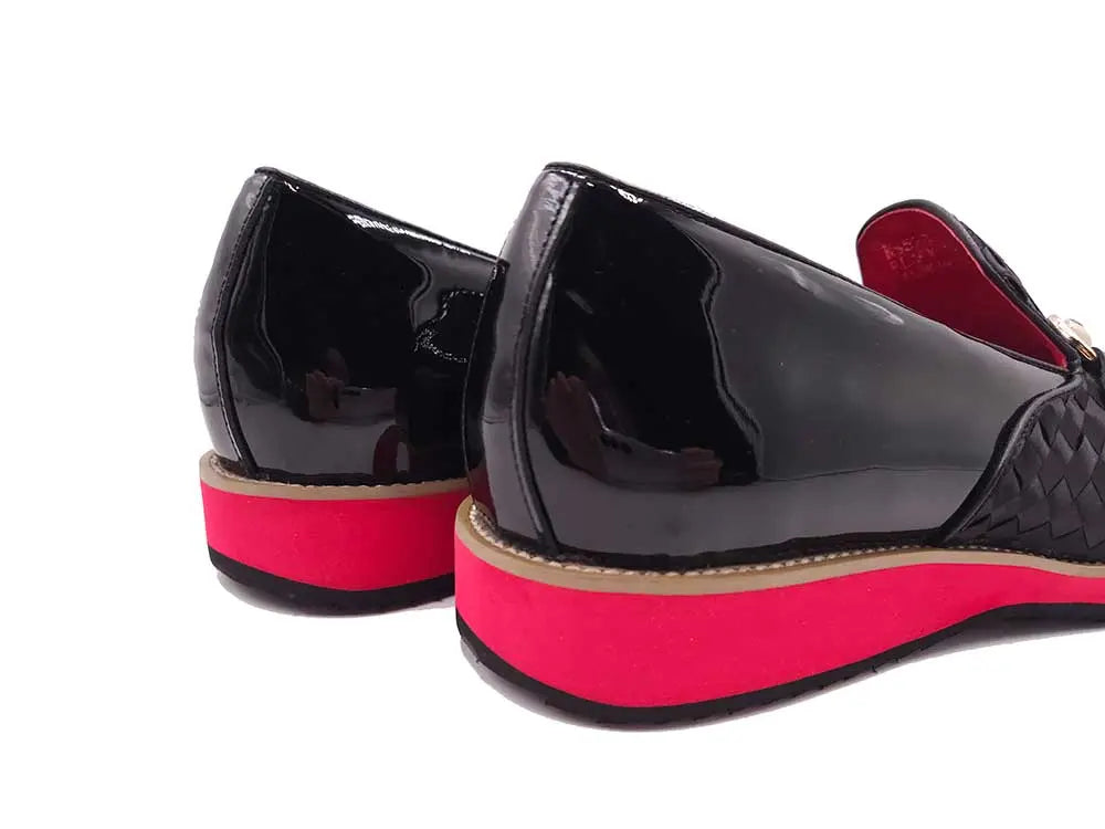 Satin Weave Leather Bit Loafer Carrucci