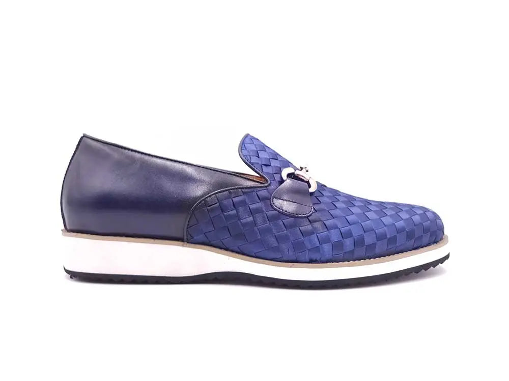 Satin Weave Leather Bit Loafer Carrucci