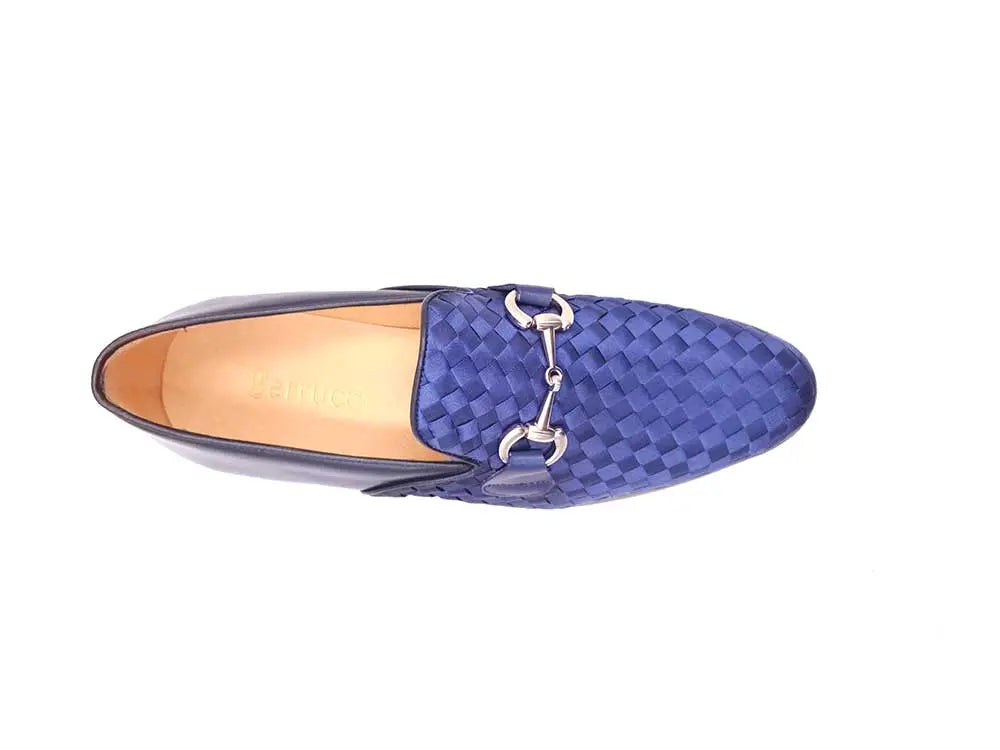 Satin Weave Leather Bit Loafer Carrucci