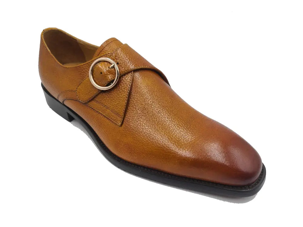 Single Monk Strap Plain Toe Shoes Carrucci