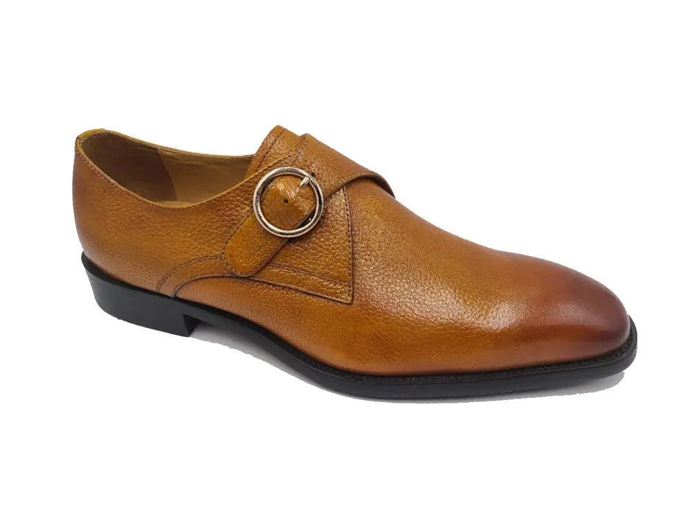 Single Monk Strap Plain Toe Shoes Carrucci