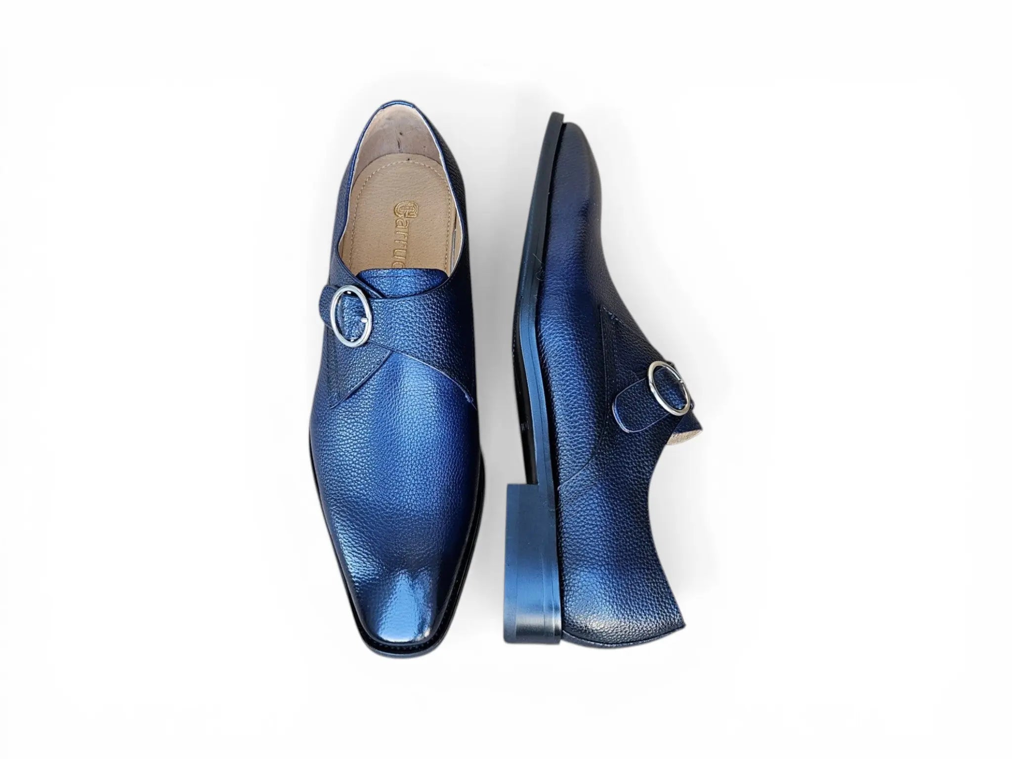 Single Monk Strap Plain Toe Shoes Carrucci