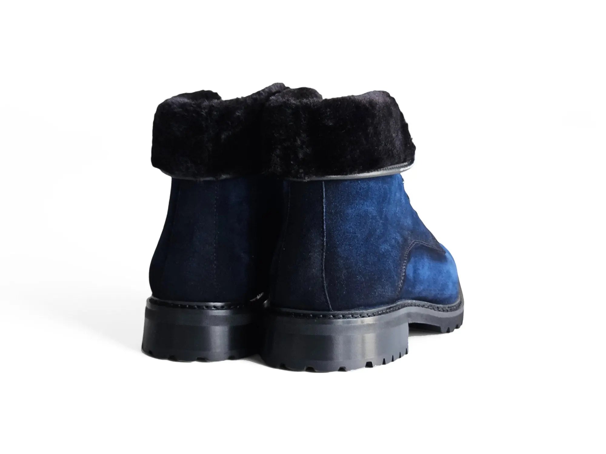 Suede Faux Shearling Combat Boot Carrucci