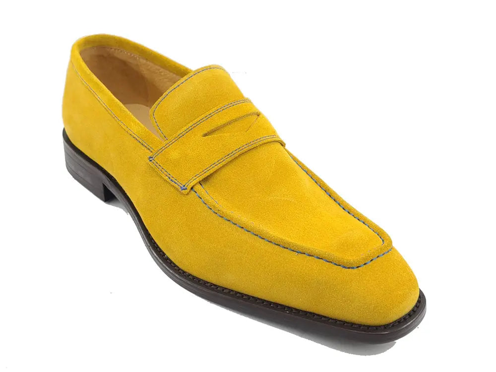 Suede Penny Loafer contrast stitching Carrucci