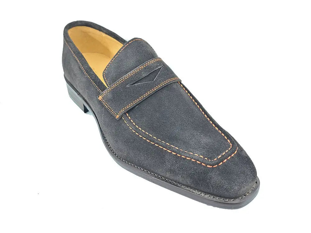 Suede Penny Loafer contrast stitching Carrucci