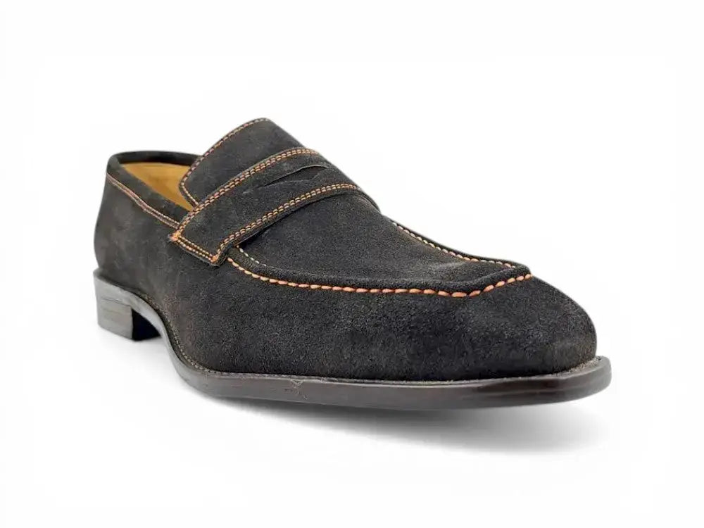 Suede Penny Loafer contrast stitching Carrucci