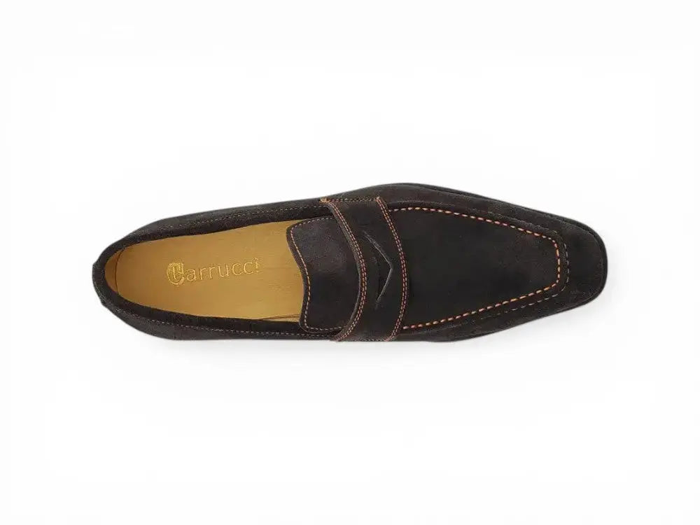 Suede Penny Loafer contrast stitching Carrucci