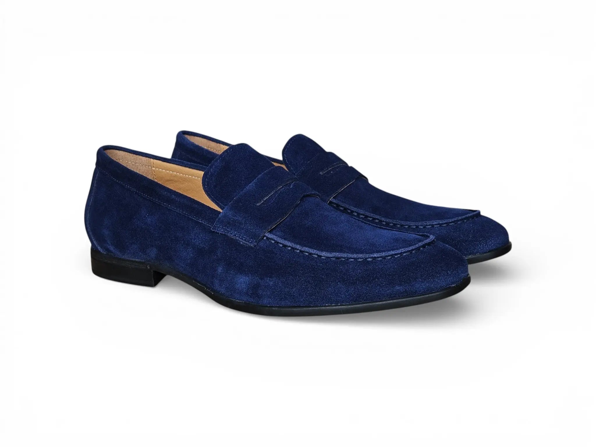 Suede Penny Loafer with Flexible Outsole Carrucci