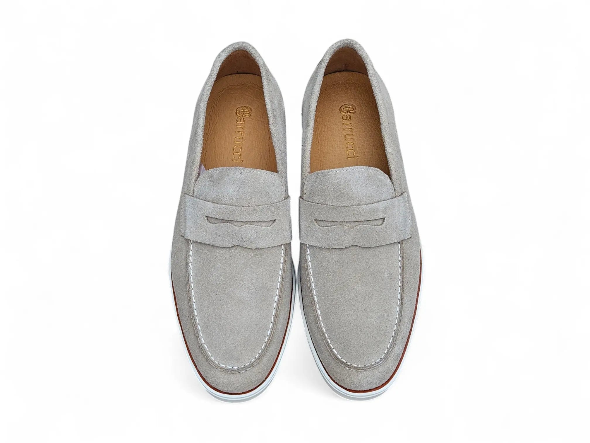 Supple Suede Penny Loafer with Sporty Sole Carrucci