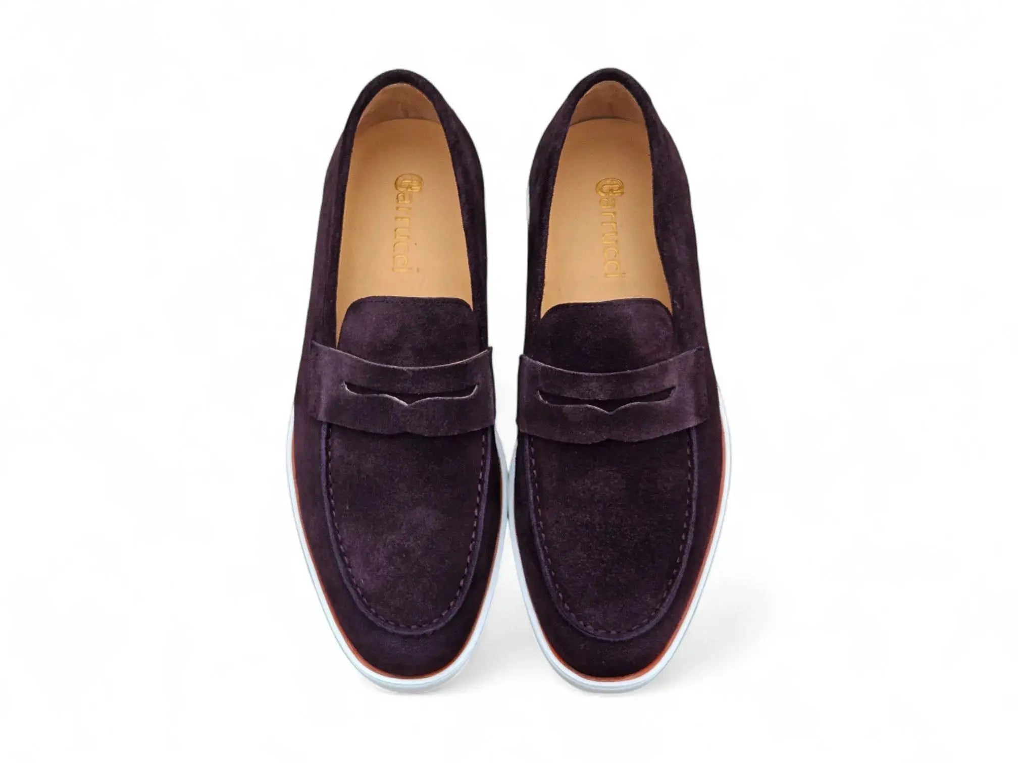 Supple Suede Penny Loafer with Sporty Sole Carrucci