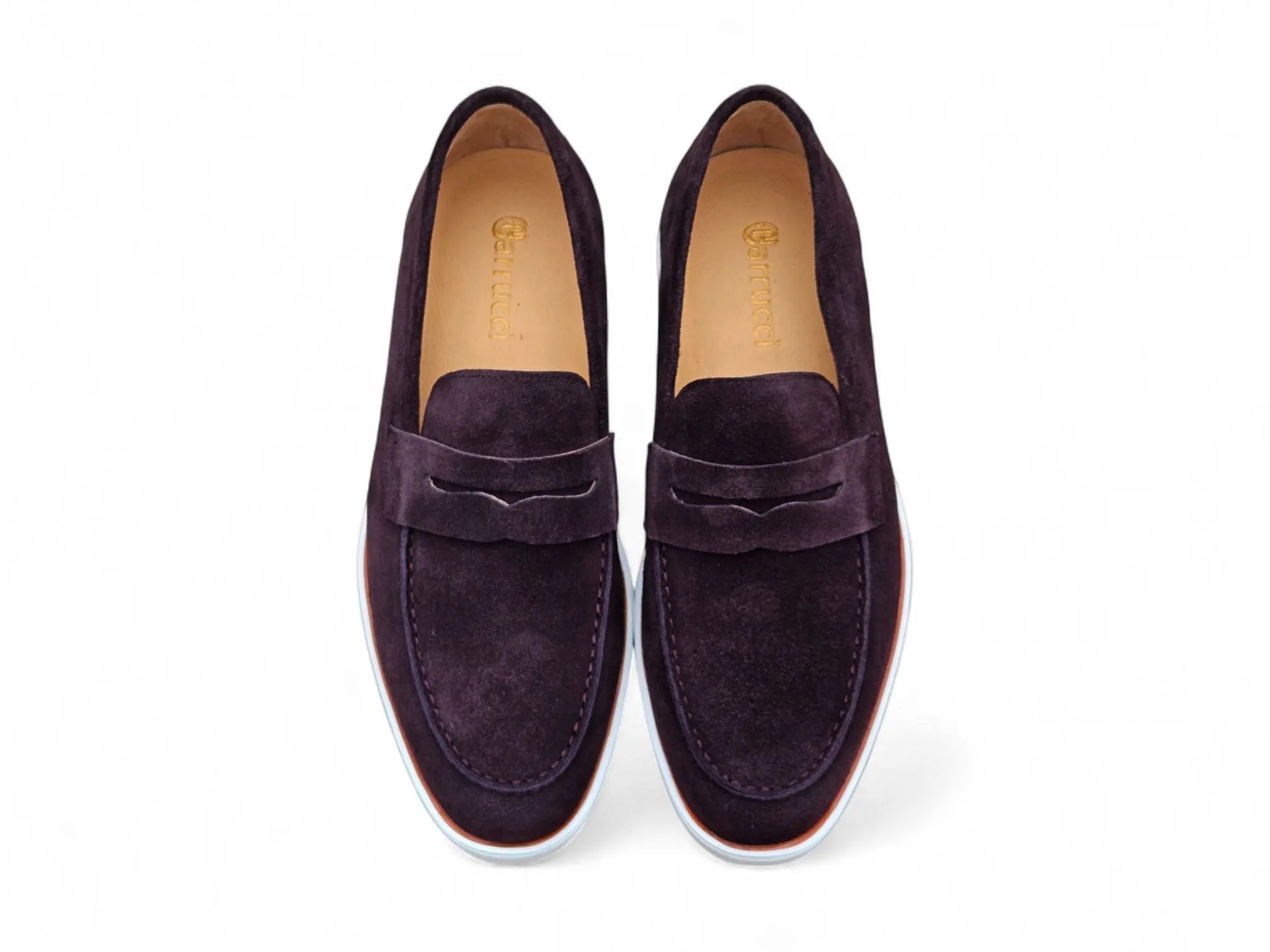 Supple Suede Penny Loafer with Sporty Sole Carrucci