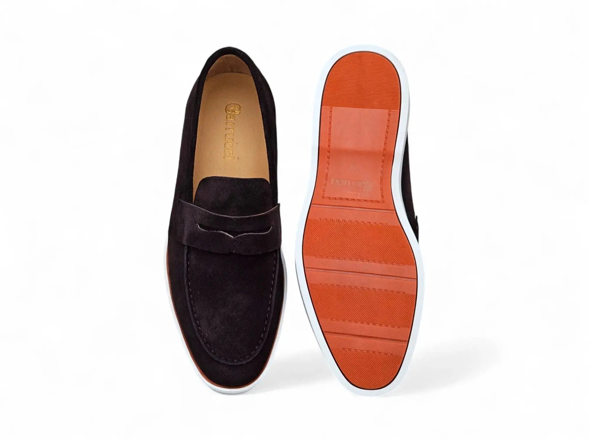 Supple Suede Penny Loafer with Sporty Sole Carrucci