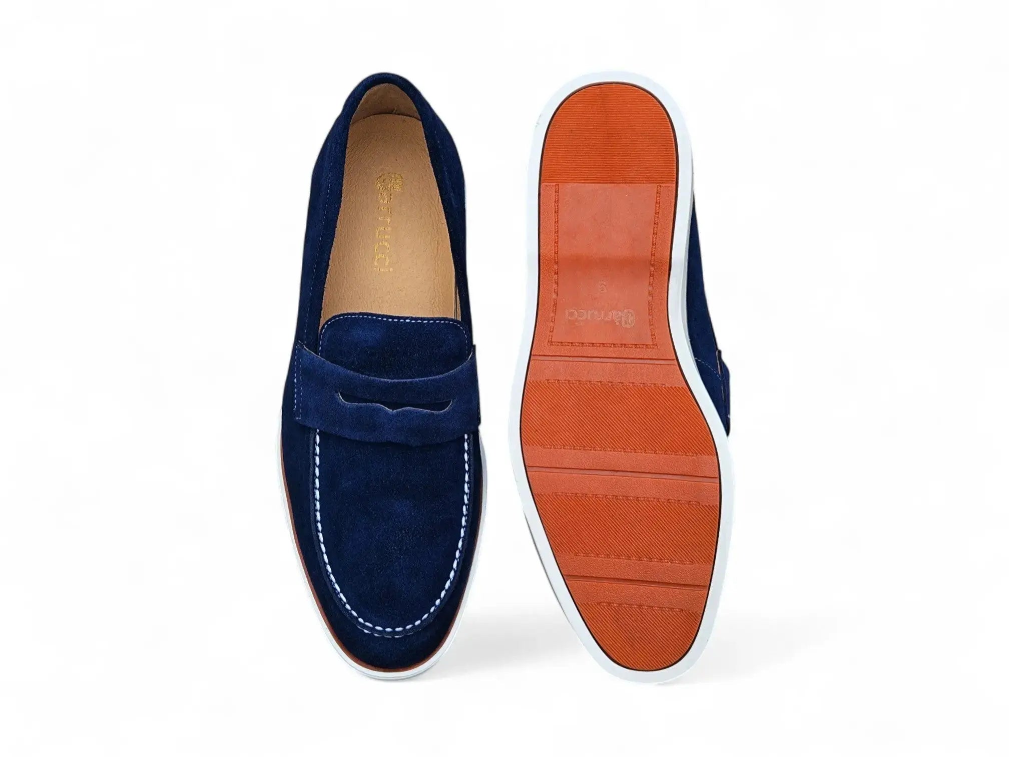 Supple Suede Penny Loafer with Sporty Sole Carrucci
