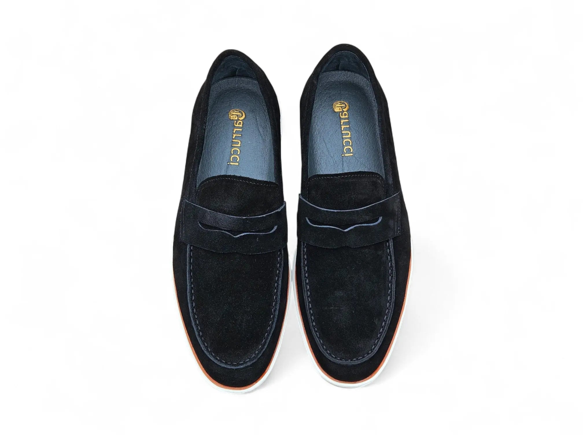 Supple Suede Penny Loafer with Sporty Sole Carrucci