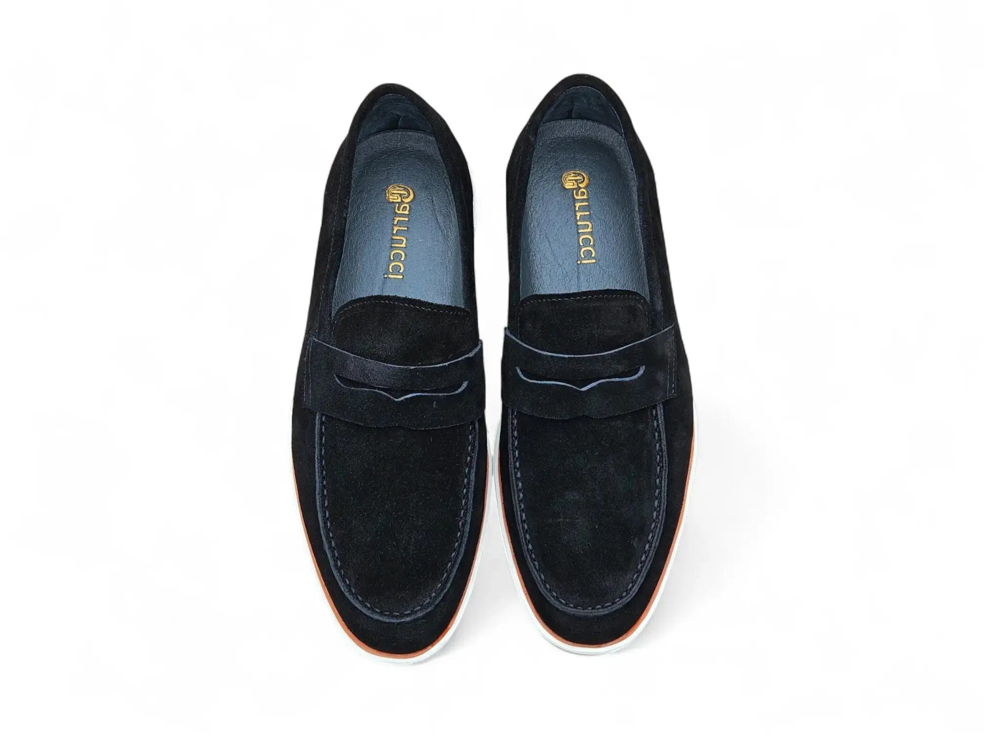 Supple Suede Penny Loafer with Sporty Sole Carrucci