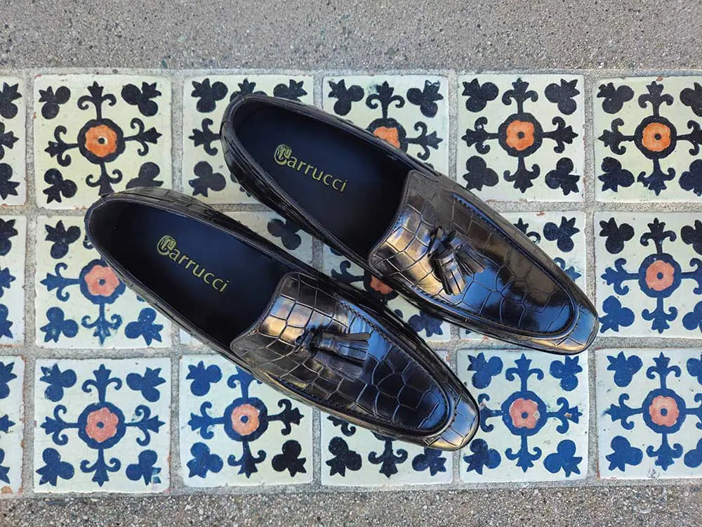 Tassel Loafer With Gator Print Carrucci