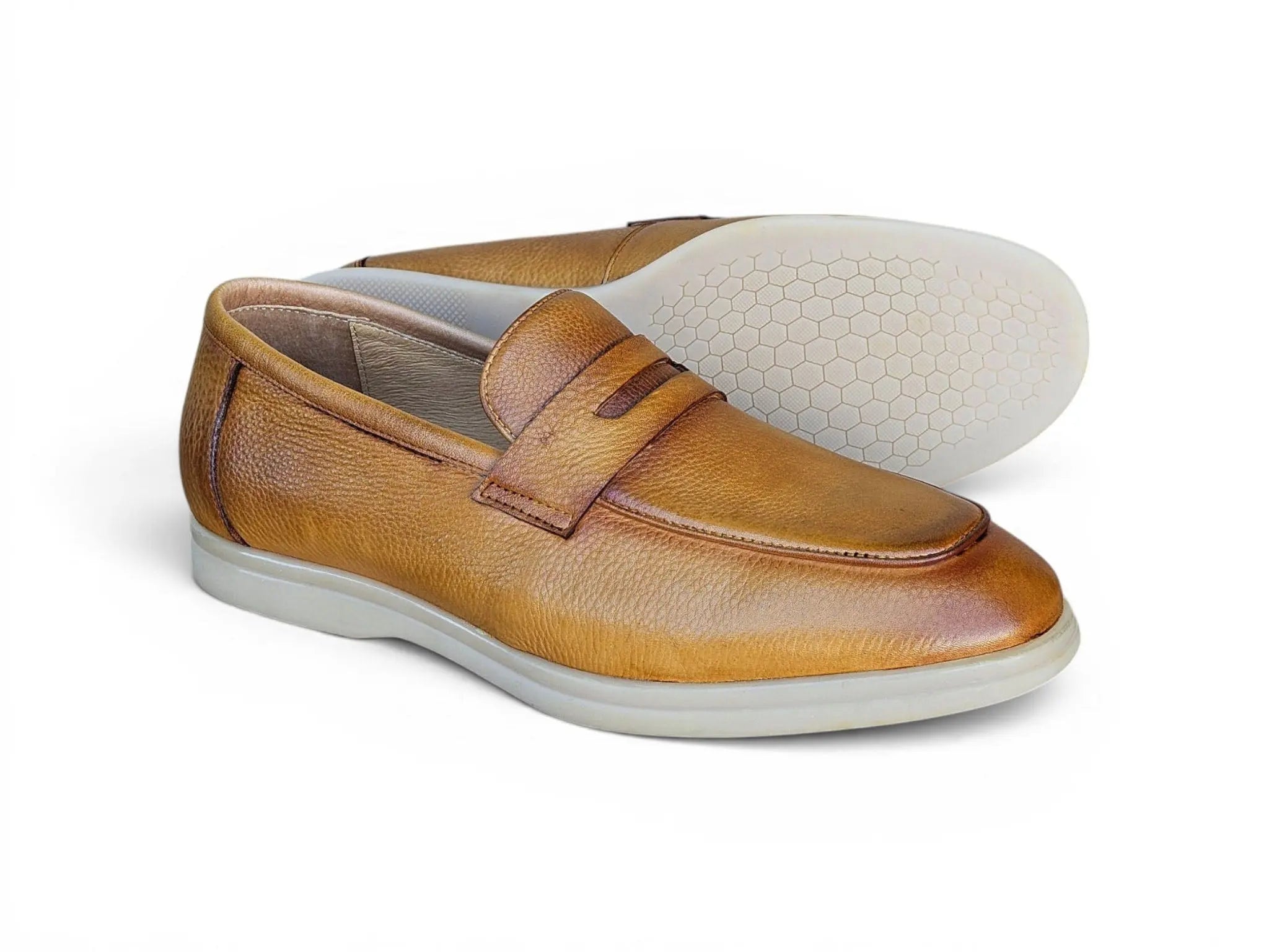Tumble Calfskin Penny Loafer Carrucci