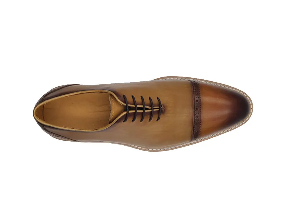 Two Tone Cap toe Calfskin Oxford Carrucci