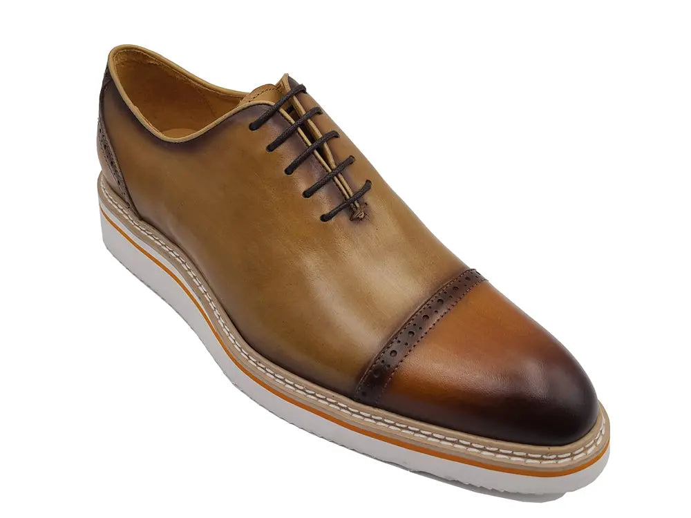 Two Tone Cap toe Calfskin Oxford Carrucci