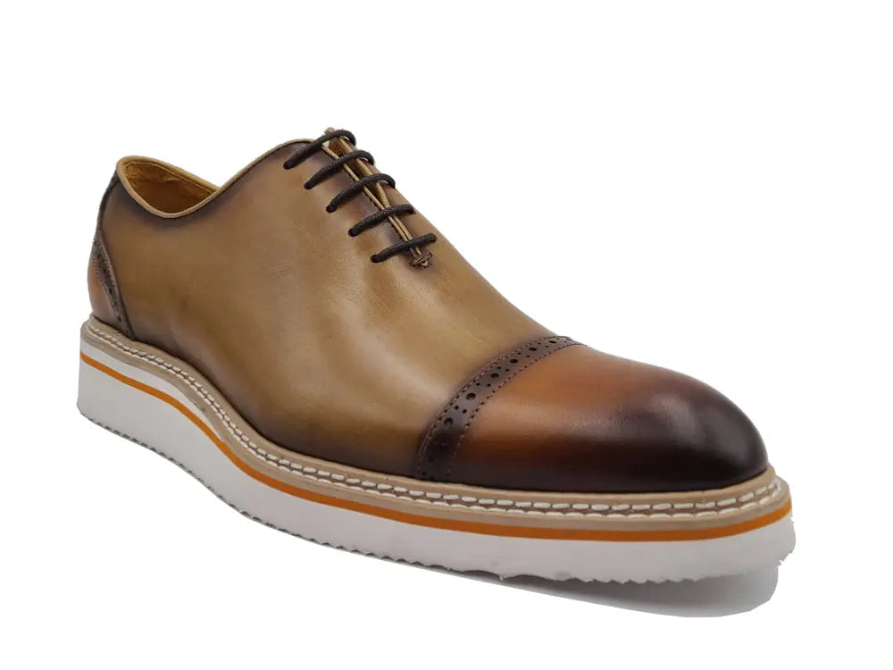 Two Tone Cap toe Calfskin Oxford Carrucci