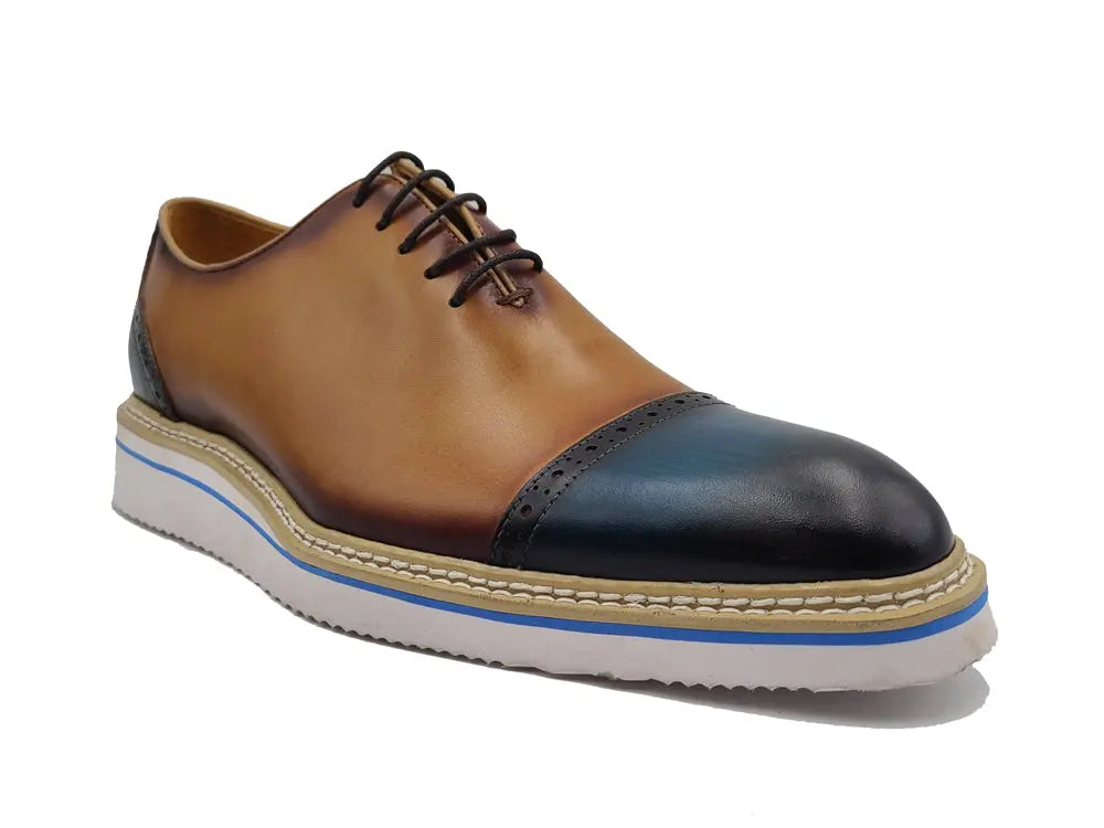 Two Tone Cap toe Calfskin Oxford Carrucci